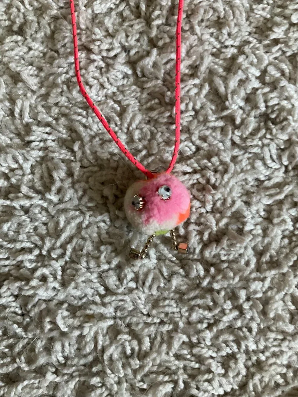 J.CREW CREWCUTS FUZZY MONSTER PENDANT NECKLACE. Multicolor.